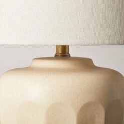 Faceted Ceramic Table Lamp Taupe/Cream (Includes LED Light Bulb) - Hearth & Hand™ With Magnolia -Cheap Home Shop GUEST da8e631d bb1b 4505 abbc ceff25417c31