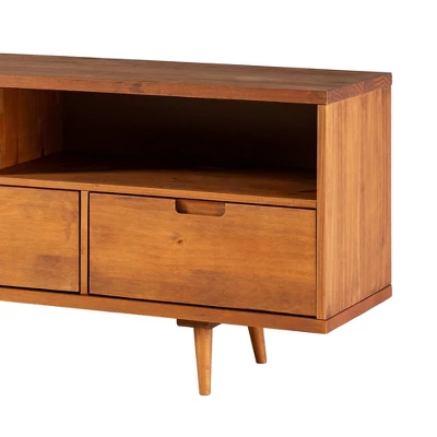 Cara Mid-Century Modern 3 Drawer TV Stand For TVs Up To 65" - Saracina Home 4 Cara Mid-Century Modern 3 Drawer TV Stand For TVs Up To 65" - Saracina Home - Image 4