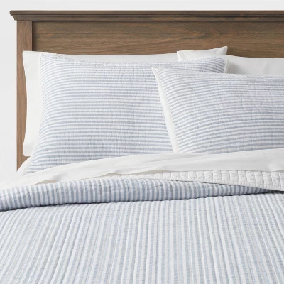 Reversible Cotton Stripe Quilt Sham - Threshold™ 1 Reversible Cotton Stripe Quilt Sham - Threshold™
