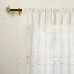 1pc Sheer Banded Geo Macrame Window Curtain Panel White - Opalhouse™ Designed With Jungalow™ -Cheap Home Shop GUEST e45ca8b5 c8fb 4bcd 9418 e1344d66992c