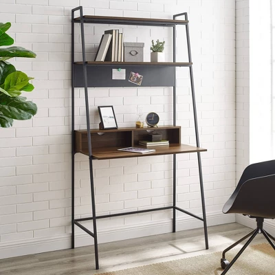 36" Writing Desk With Open Storage Ladder Bookshelf - Saracina Home 2 36" Writing Desk With Open Storage Ladder Bookshelf - Saracina Home - Image 2