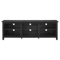 Transitional 6 Cubby Wood Open Storage Wood TV Stand For TVs Up To 80"- Saracina Home -Cheap Home Shop GUEST e4c39780 fb14 4bd8 b437 8185f460c007