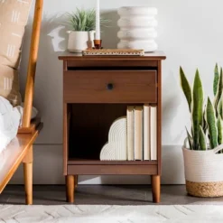 Stiva Classic Mid-Century Modern 1 Drawer Nightstand - Saracina Home -Cheap Home Shop GUEST f1f5300e 5364 40db 96ef 77bca274ed96