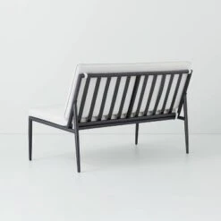 Cushioned Metal Outdoor Loveseat - Cream/Black - Hearth & Hand™ With Magnolia -Cheap Home Shop GUEST f204158e 1e80 40e7 9a77 d4b194db81f3