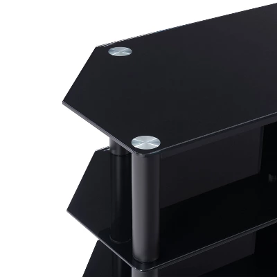 Travers Open Shelves TV Stand For TVs Up To 82" Black - CorLiving 2 Travers Open Shelves TV Stand For TVs Up To 82" Black - CorLiving - Image 2