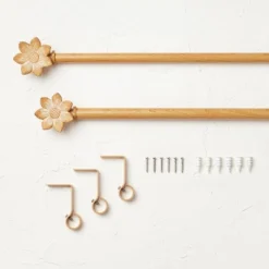 Flower Faux Wood Curtain Rod Natural Wood - Opalhouse™ Designed With Jungalow™ -Cheap Home Shop GUEST f708ce89 3ca5 424d 80e2 a01cb7dd58aa
