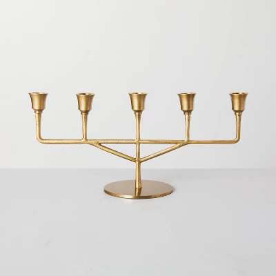 Antiqued Metal Taper Candelabra Brass Finish - Hearth & Hand™ With Magnolia 4 Antiqued Metal Taper Candelabra Brass Finish - Hearth & Hand™ With Magnolia - Image 4