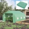 Outsunny Greenhouse Replacement Cover For 11.5' X 10' X 6.5' Walk-in Tunnel PE Hot House Plastic Cover With Zipper Door And 6 Roll Up Windows (Frame Not Included)