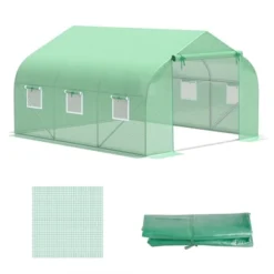 Outsunny Greenhouse Replacement Cover For 11.5' X 10' X 6.5' Walk-in Tunnel PE Hot House Plastic Cover With Zipper Door And 6 Roll Up Windows (Frame Not Included) -Cheap Home Shop GUEST fd408481 f6ff 4ba9 a9a4 1bd58e4b6699